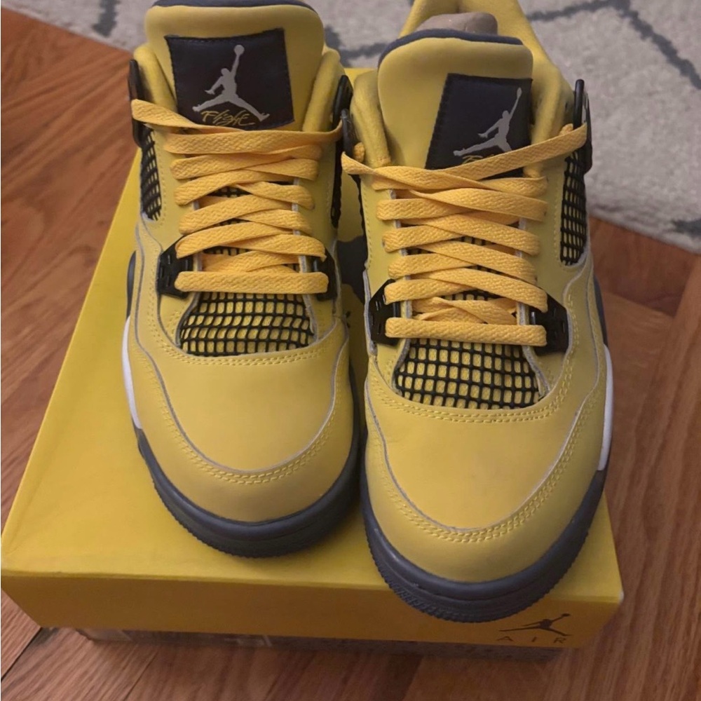 Yellow and Black Air Jordan Sneakers